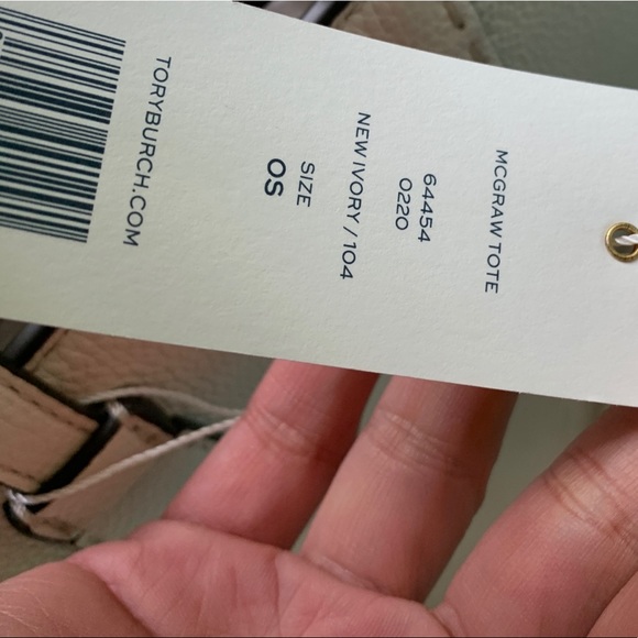 Authentic TORY BURCH LEATHER Logo stiches  Lg Tote - Picture 3 of 13